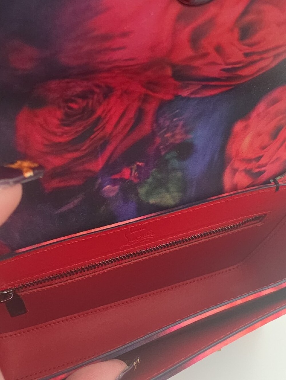 Christian Louboutin Loubi54 Crepe Satin Roses Small Crossbody (NWT)COA💙🌹💙 - Picture 13 of 16